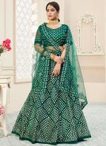 Net Green Wedding Wear Embroidery Work Lehenga Choli